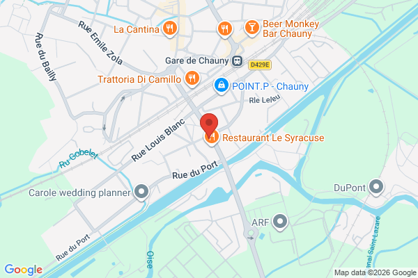 Carte de 104 Rue de la Chaussée, Chauny, France