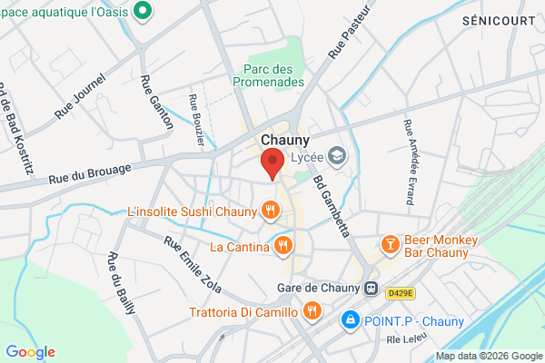 Carte de 4 Rue du Général Leclerc, Chauny, France