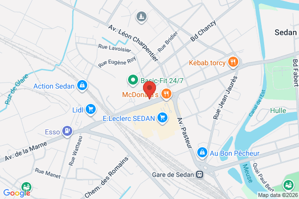 Carte de 18 Av. de la Marne, 08200 Sedan, France