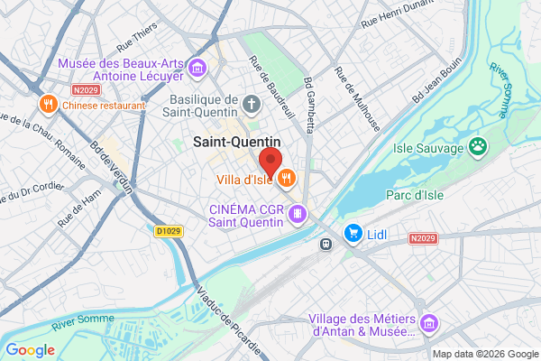Carte de l'emplacement 02100 Saint-Quentin