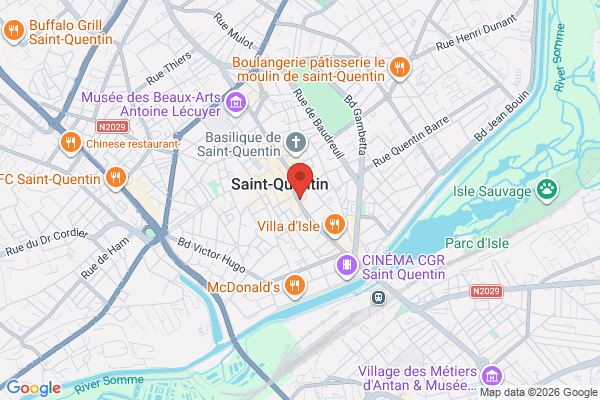 Carte de l'emplacement 02100 Saint-Quentin