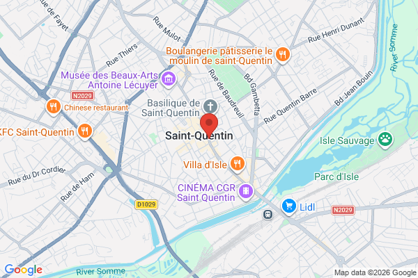 Carte de l'emplacement 02100 Saint-Quentin