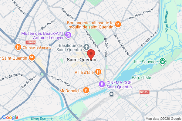 Carte de l'emplacement 02100 Saint-Quentin