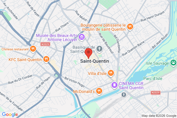 Carte de l'emplacement 02100 Saint-Quentin