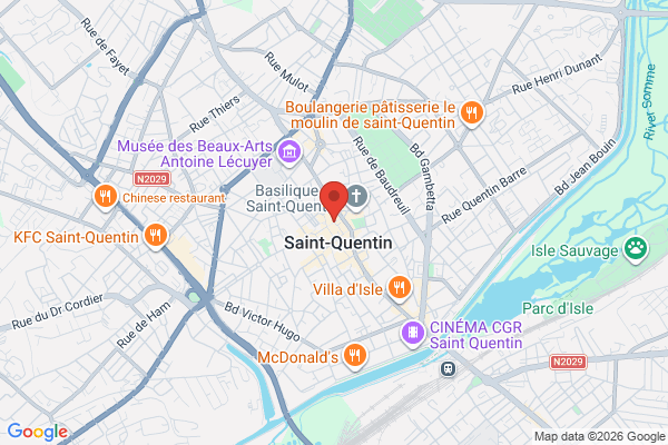Carte de l'emplacement 02100 Saint-Quentin