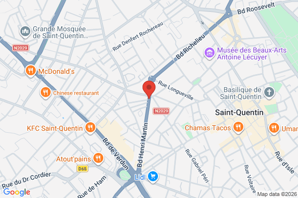 Carte de Boulevard Henri Martin, Saint-Quentin, France