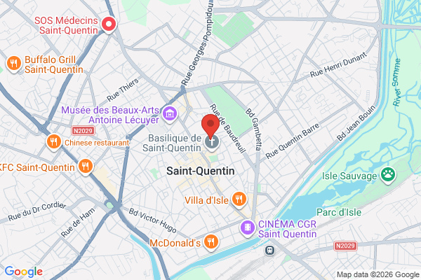 Carte de l'emplacement 02100 Saint-Quentin