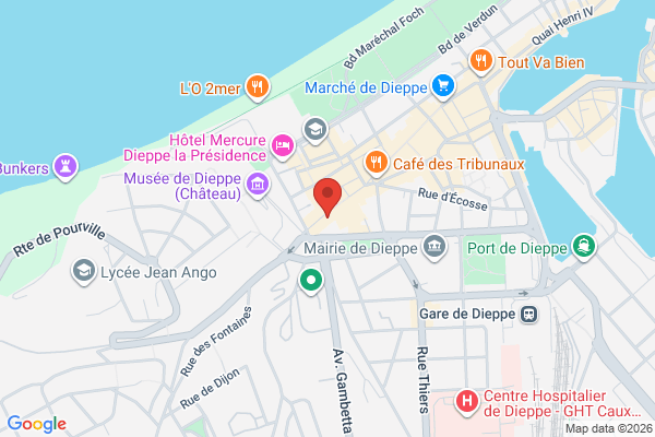 Carte de 93 Rue de la Barre, Dieppe, France