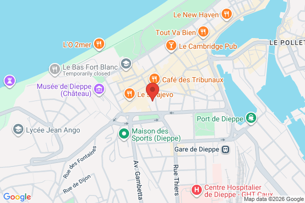 Carte de 16 Rue Victor Hugo, Dieppe, France