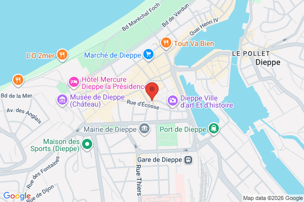 Carte de 3 Rue Ménard, Dieppe, France