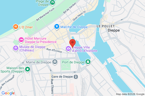 Carte de 66 Quai Duquesne, Dieppe, France