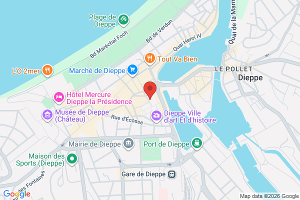 Carte de 15 Rue du Mortier d'Or, Dieppe, France