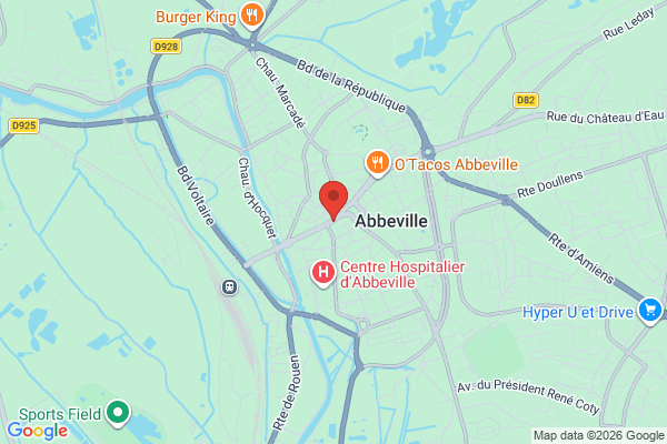 Carte de l'emplacement 80100 Abbeville