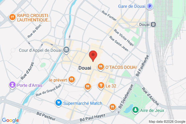 Carte de 43 Rue de Bellain, Douai, France