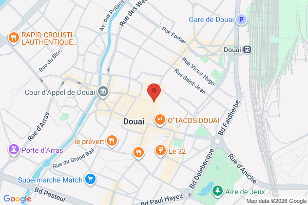 Carte de Rue de Bellain, Douai, France