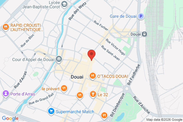 Carte de 148 Rue de Bellain, Douai, France
