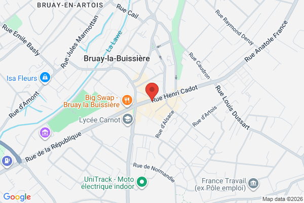 Carte de 96 Rue Henri Cadot, Bruay-la-Buissière, France
