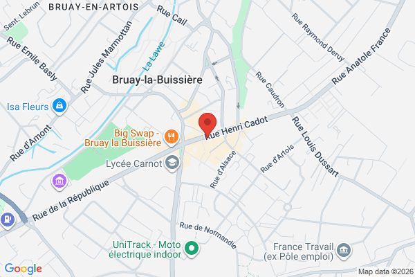 Carte de 104 Rue Henri Cadot, Bruay-la-Buissière, France