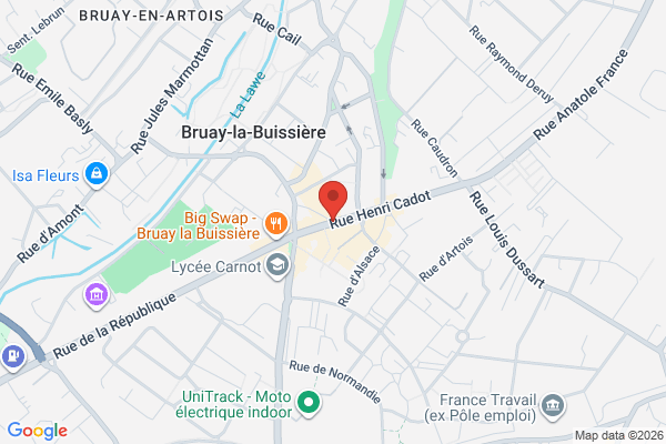 Carte de 112 Rue Henri Cadot, Bruay-la-Buissière, France
