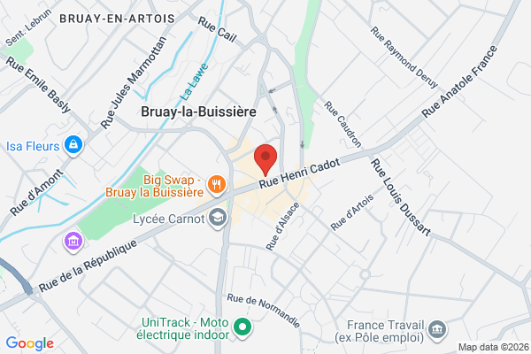 Carte de 127 Rue Henri Cadot, Bruay-la-Buissière, France