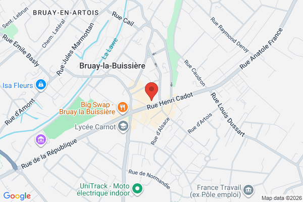 Carte de 135 Rue Henri Cadot, Bruay-la-Buissière, France