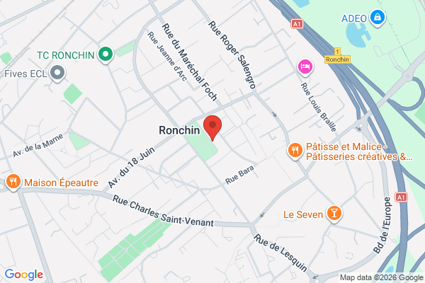 Carte de 14 Place du Général de Gaulle, Ronchin, France