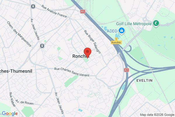 Carte de l'emplacement 59790 Ronchin