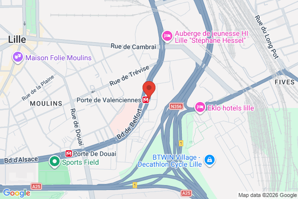 Carte de Rue Georges Clemenceau, 59000 Lille, France