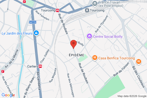 Carte de Rue de Roubaix, Tourcoing, France