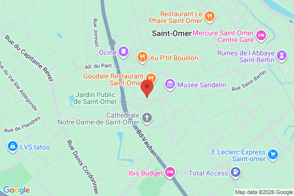 Carte de 6 Place Victor Hugo, Saint-Omer, France