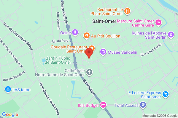 Carte de 4 Place Victor Hugo, Saint-Omer, France