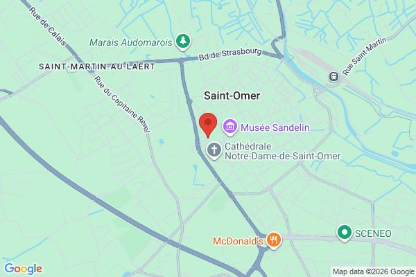 Carte de l'emplacement 62500 Saint-Omer