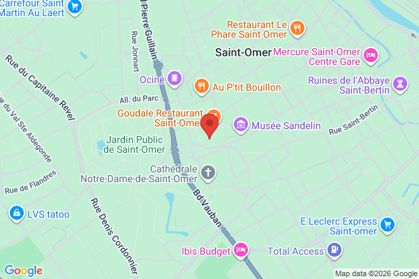 Carte de 25 Rue des Clouteries, Saint-Omer, France