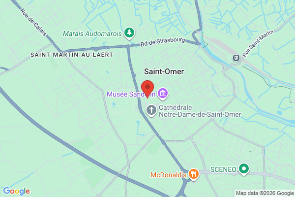 Carte de l'emplacement 62500 Saint-Omer