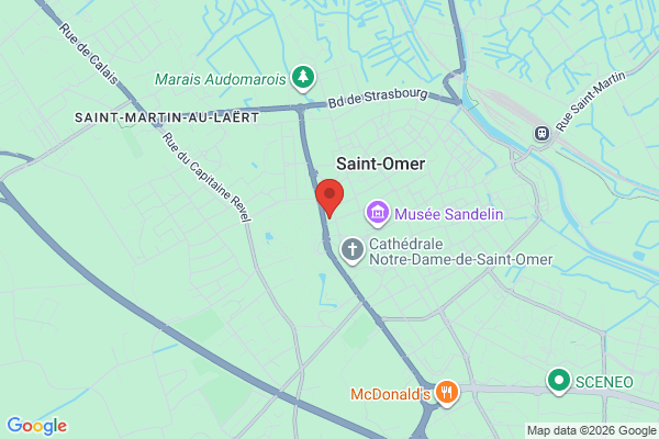 Carte de l'emplacement 62500 Saint-Omer