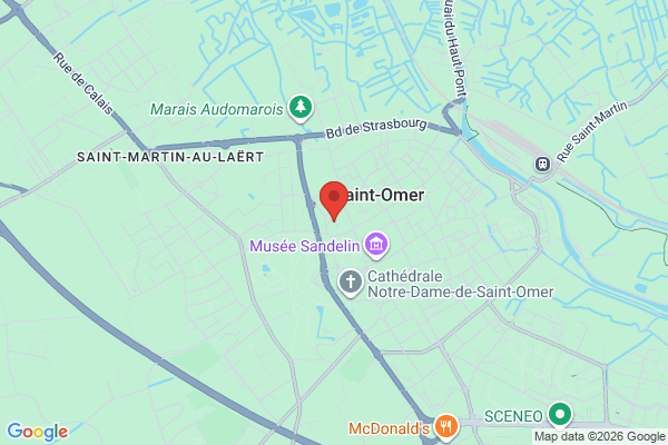 Carte de l'emplacement 62500 Saint-Omer