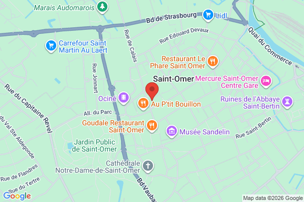 Carte de 13 Rue de Calais, Saint-Omer, France