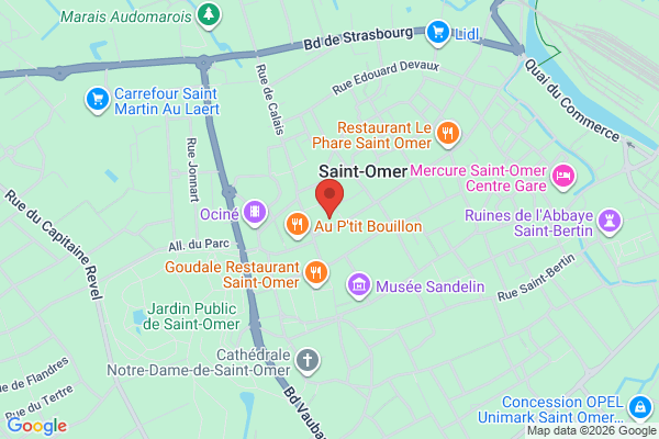 Carte de 20 Rue de Dunkerque, Saint-Omer, France